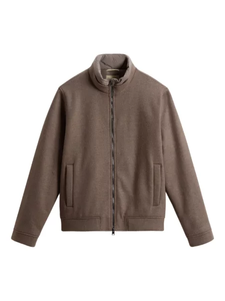 Geacă bomber Woolrich de lână maro