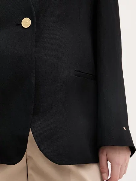 Tommy Hilfiger сако с едноредно закопчаване дамско с черно