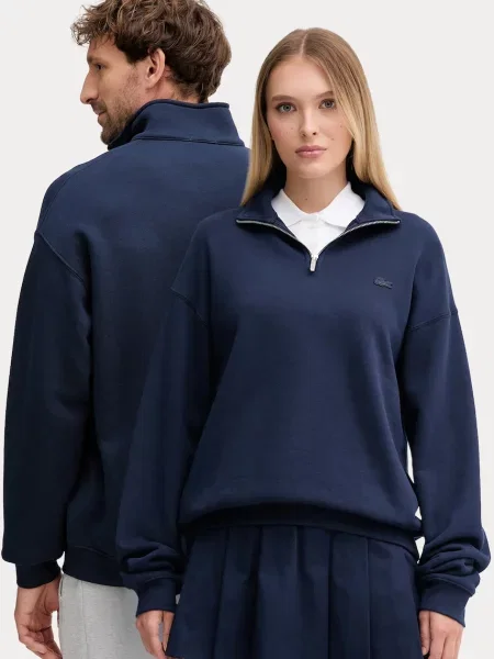 Dukserica Lacoste tamno bez uzorka plava