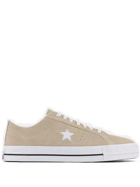 Sneakerși Converse One Star din piele de căprioară alb