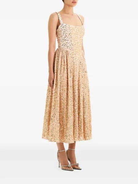 Rochie midi Post Meridiem cu paiete până la genunchi de costum
