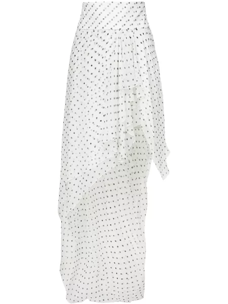 Spódnica Alexandre Vauthier w grochy z falbankami asymetryczna biała