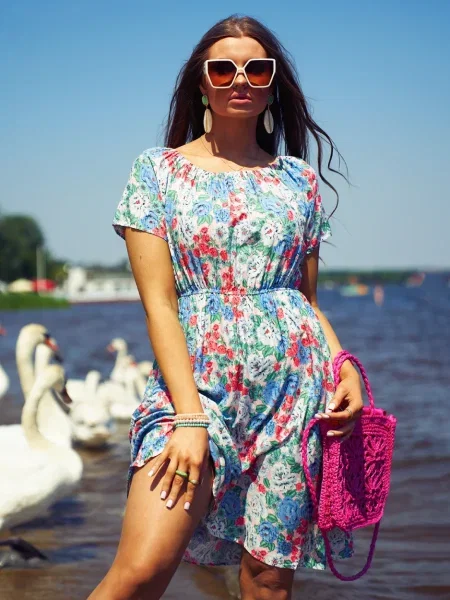 Mała mały sukienka mini Resti niebieska