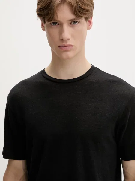 Rag & bone póló férfi vászon fekete