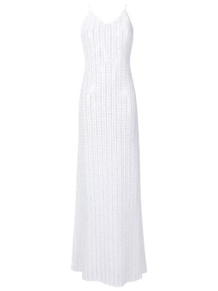 Rochie maxi Amir Slama tricotate de costum alb