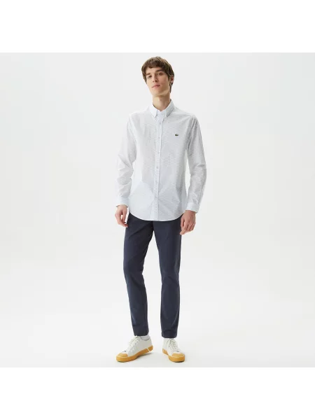 Lacoste Koszula Tkana Lacoste biała