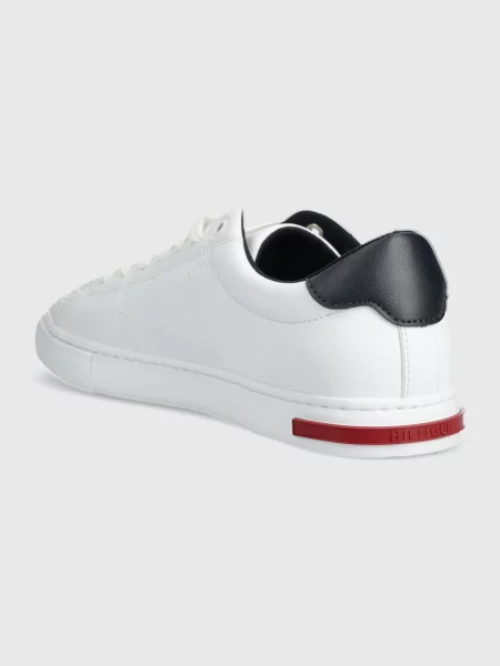 Tommy Hilfiger sneakersy skórzane ESSENTIAL LEATHER DETAIL VULC białe
