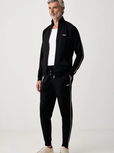 BOSS hanorac cu pentru bărbați din Iconic Jacket Zip negru