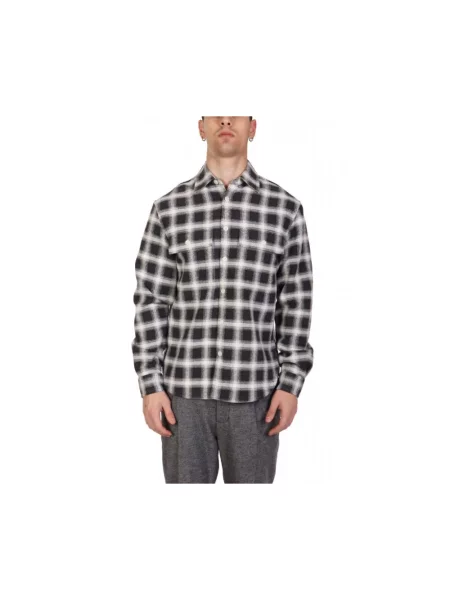 Koszula Hugo Boss w kratę casual szara