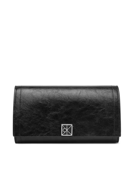 Portofel Calvin Klein Emblem Hw Long Bifold negru