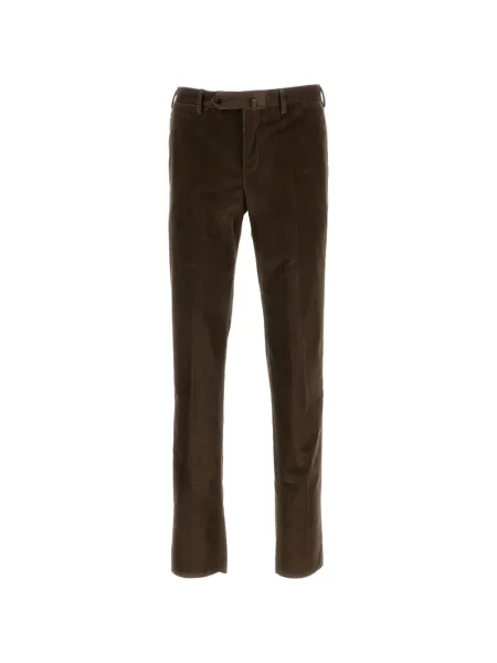 Pantaloni Pt Torino de catifea cord maro