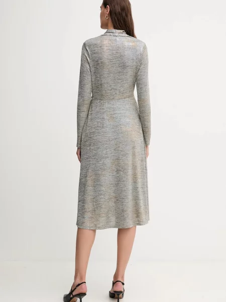 Joseph Ribkoff sukienka srebrny midi rozkloszowana