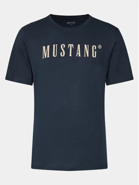 Mustang Tricou Austin Bleumarin Regular Fit alb