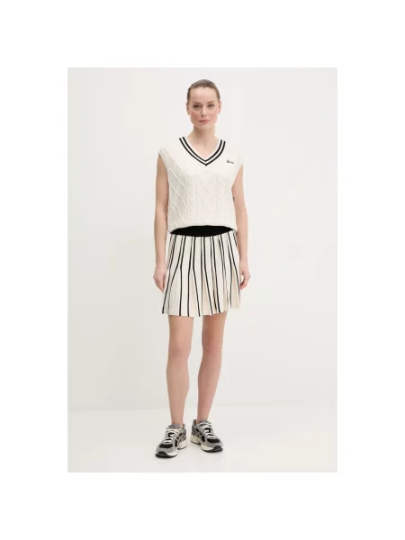 Spódnica mini z elastycznym pasem Guess Activewear beżowa