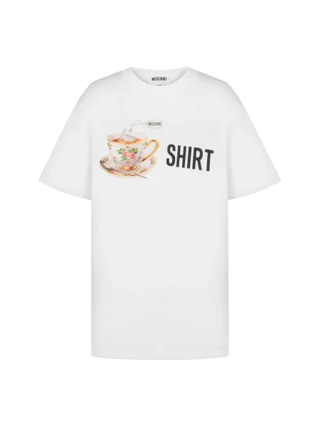 Koszulka Moschino z nadrukiem z dżerseju biała