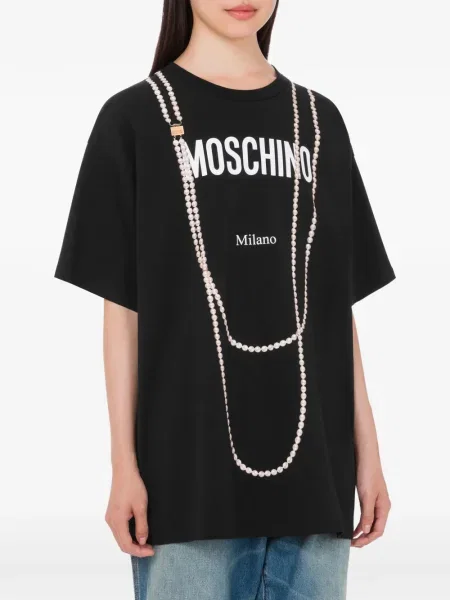 Tričko Moschino s potiskem černé