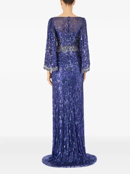 Rochie maxi Jenny Packham lungă de costum albastru