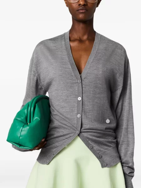 Cardigan Stella Mccartney cu decolteu în V gri