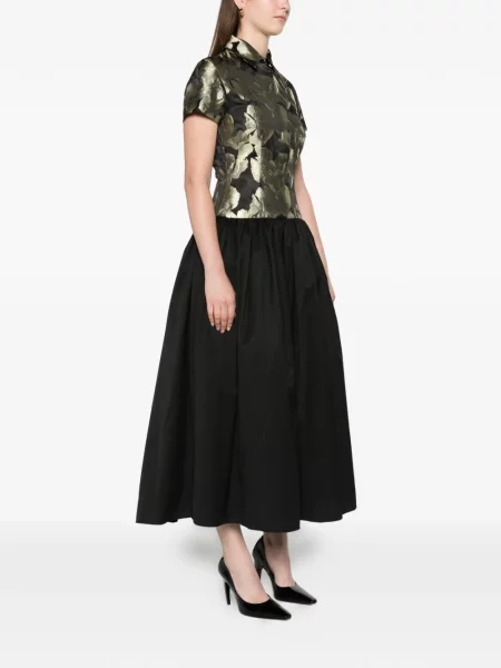 Rochie tip cămașă Abadia din jacard negru