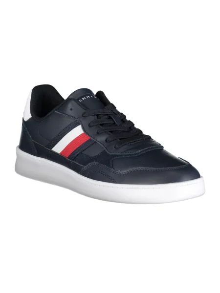 Trampki Tommy Hilfiger z nadrukiem skórzane retro niebieskie