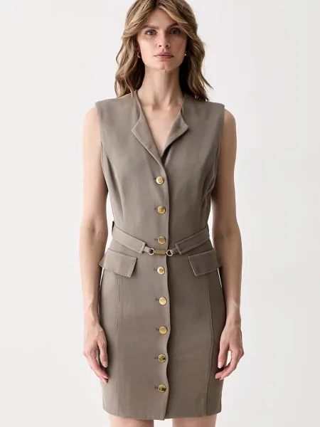 Marciano by Guess rochie tip cămașă cu lână RASHIDA maro
