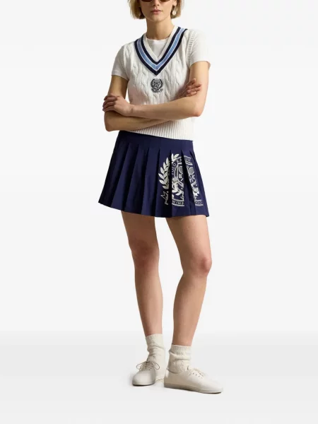 Велурени бягане с яка чорапи Polo Ralph Lauren синьо