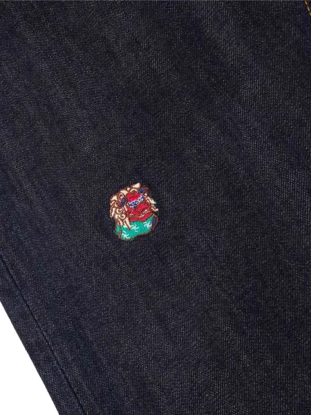 Дънки Evisu бродирани синьо