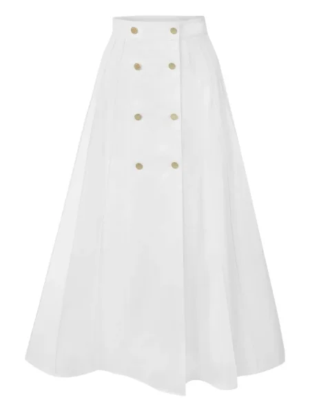 Fustă midi Carolina Herrera până la genunchi alb