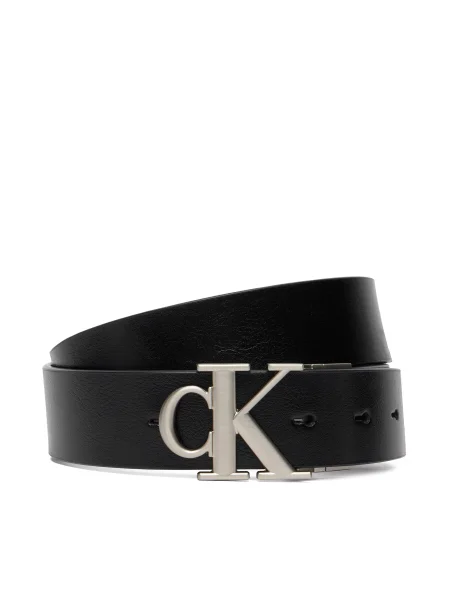 Opasok Calvin Klein Ck Buckle Tumbled Adj/Rev čierna