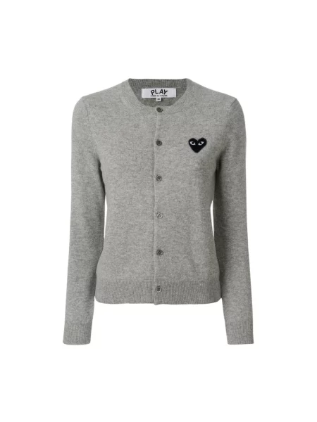 Sweter Comme Des Garcons Play wełniany w serca szary