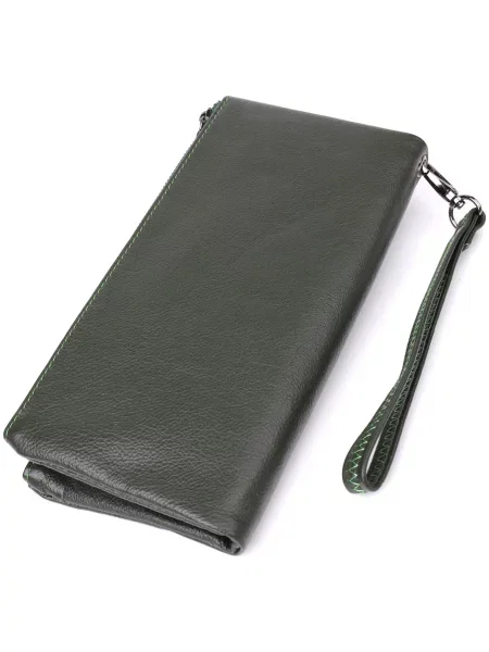 Кожаный кошелек St Leather Accessories зеленый
