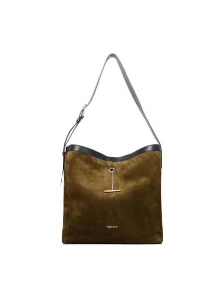 Torba crossbody Alexander Mcqueen zamszowa zielona