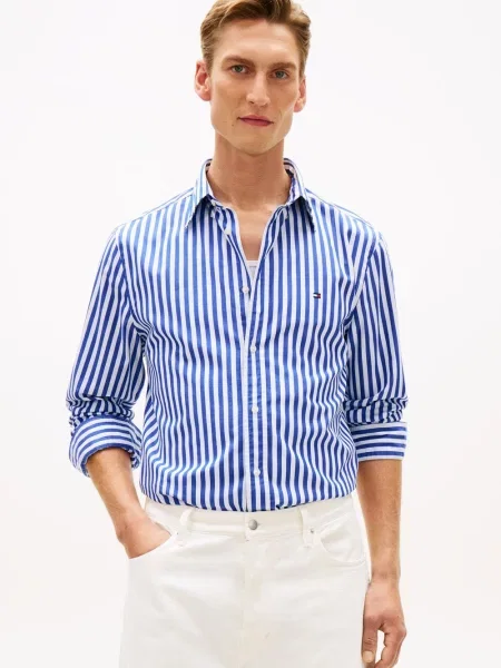 Tommy Hilfiger koszula casual Mężczyźni Regular Fit niebieski|biały w S biała