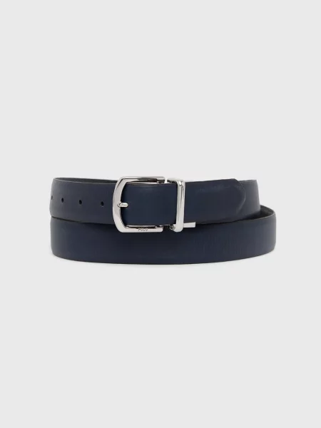 Polo Ralph Lauren Usnjen dvostranski pas črna