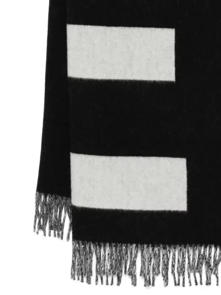 Fular études Studio cu franjuri cu dungi negru