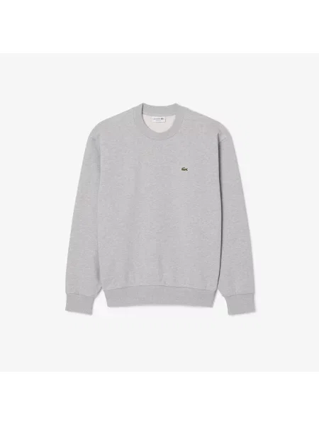 Lacoste Bluza Z Bawełnianej Dresówki szara