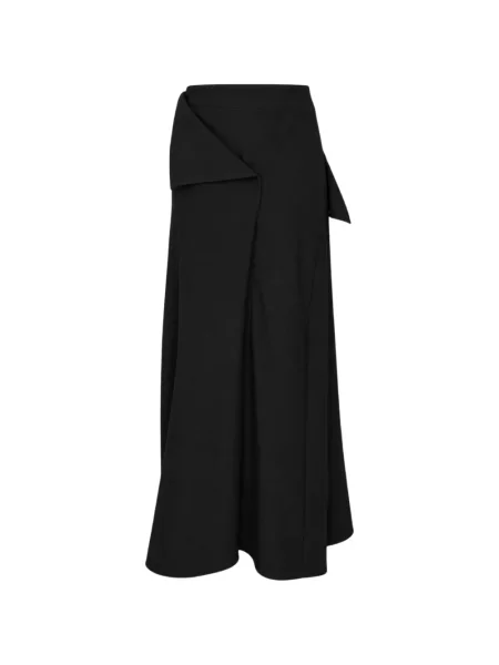 Asymetrické maxi sukně Yohji Yamamoto s výšivkou černé