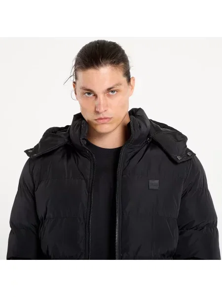 Bunda Urban Classics Hooded Puffer Jacket Black XL černá