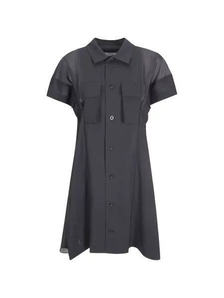 Rochie mini Sacai de lână de costum mini gri