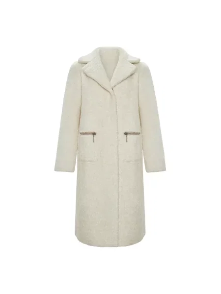 Płaszcz Cesare Gaspari z nadrukiem dwustronny biały