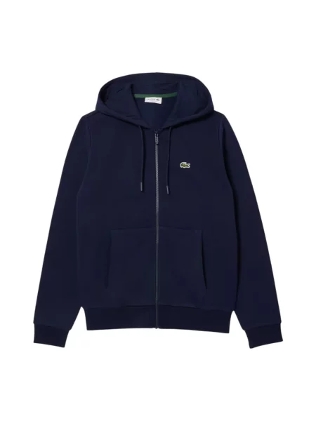 Bluza rozpinana Lacoste z kapturem z długim rękawem niebieska
