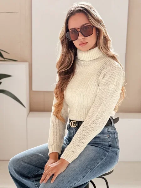 Sweter TRIXA ecru Dstreet