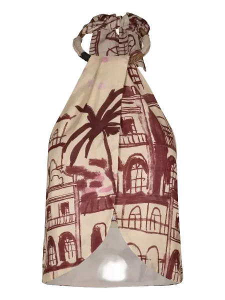 Top Johanna Ortiz cu imagine cu gât halter