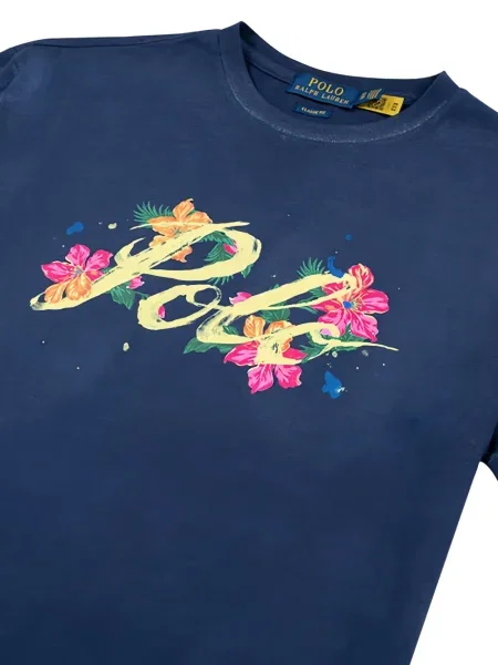 Majica Polo Ralph Lauren s cvjetnim printom plava