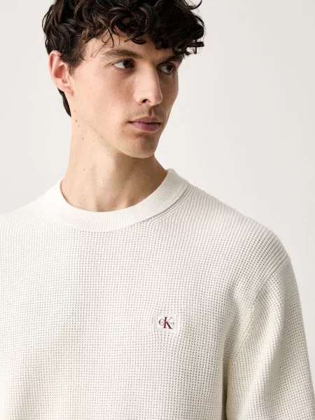 Calvin Klein Jeans пуловер мъжки от бежово