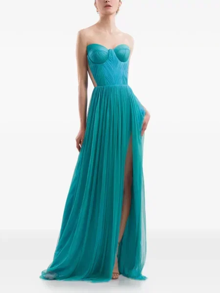 Rochie Imroska fără bretele albastru
