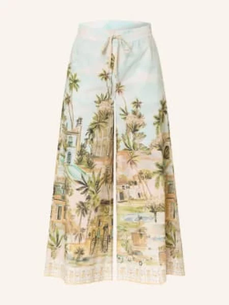 Cambio Spodnie Culotte Candice blau beżowe