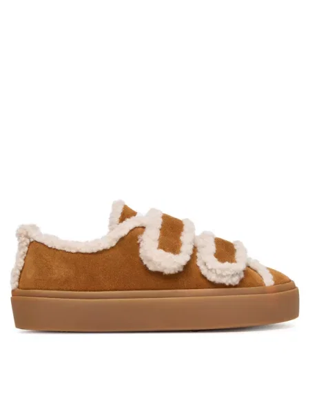 Inuikii Superge Shearling Low Velcro rjava