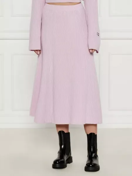 Pinko De lână fustă arabian cu adaos de cașmir roz