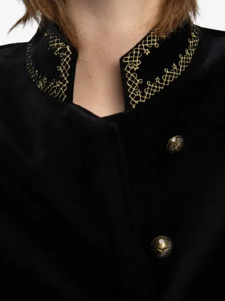 Geacă Zadig&voltaire de catifea negru